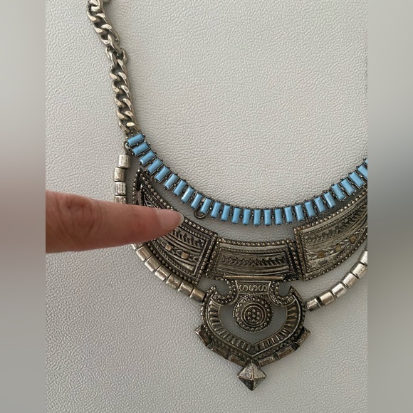 Sugarfix By Bauble Bar Silver-tone Statement Turquoise Dangling Bib - Picture 13 of 15